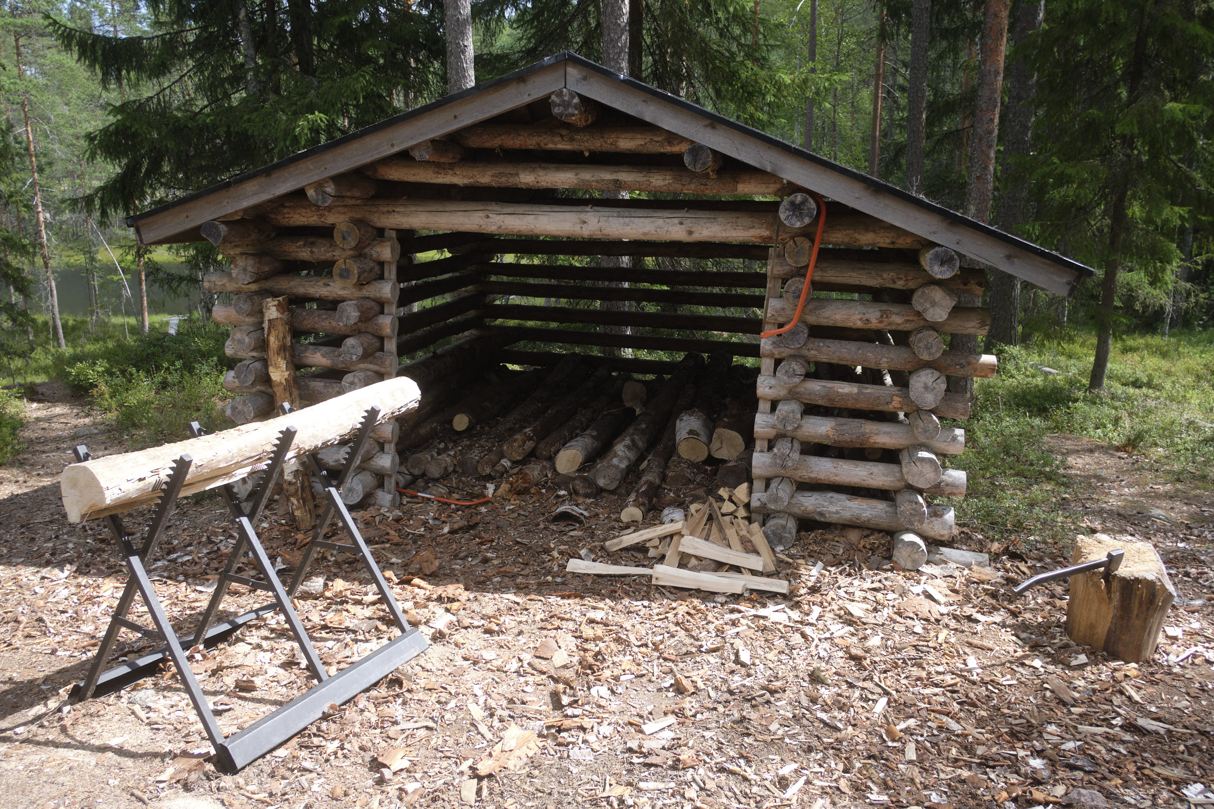 Holz zum Selbersägen - Repovesi Nationalpark Finnland 
